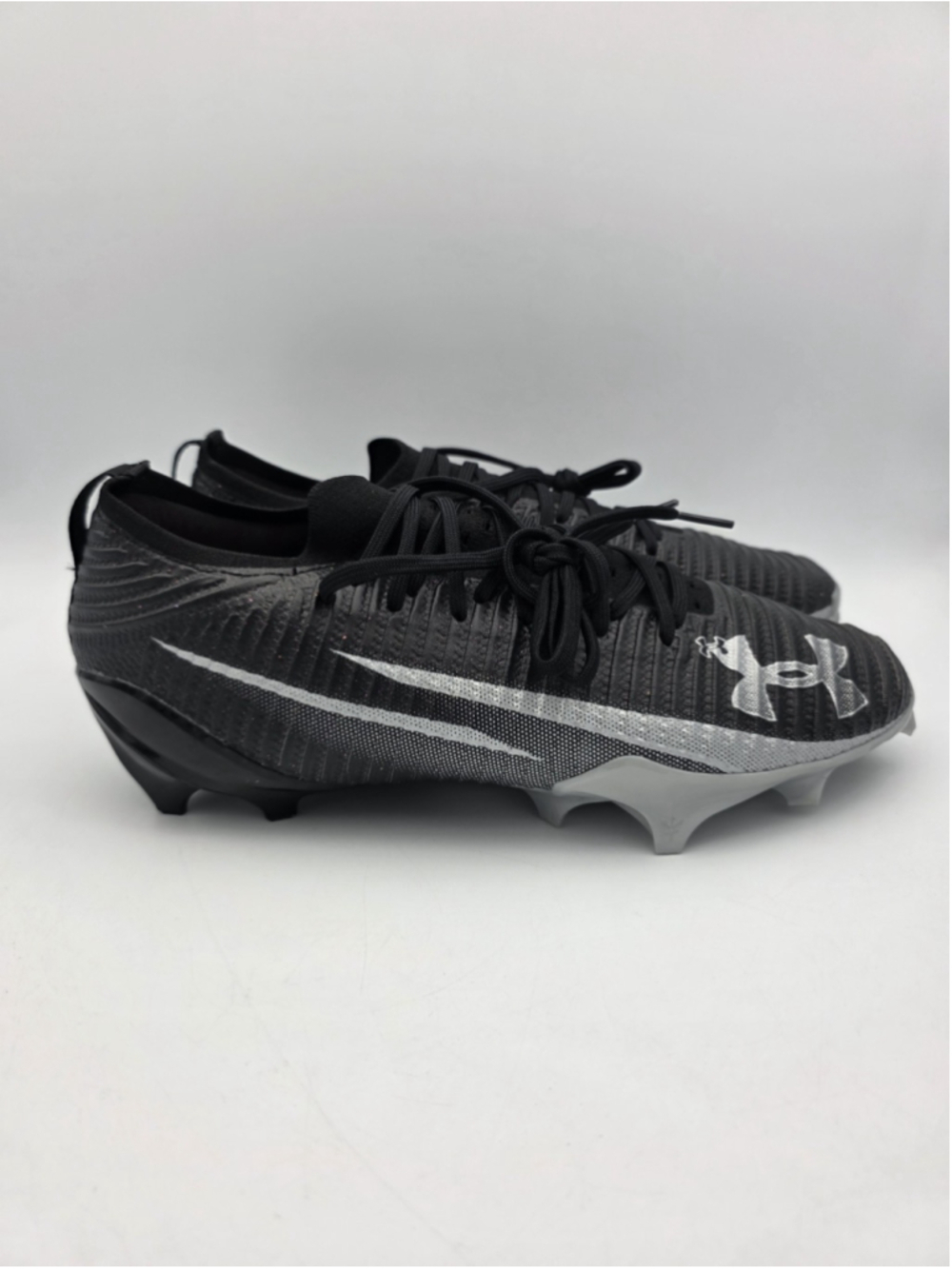 Under Armour Blur Pro Football Cleats Black Silver 3028220-003 Men’s Size 11.5